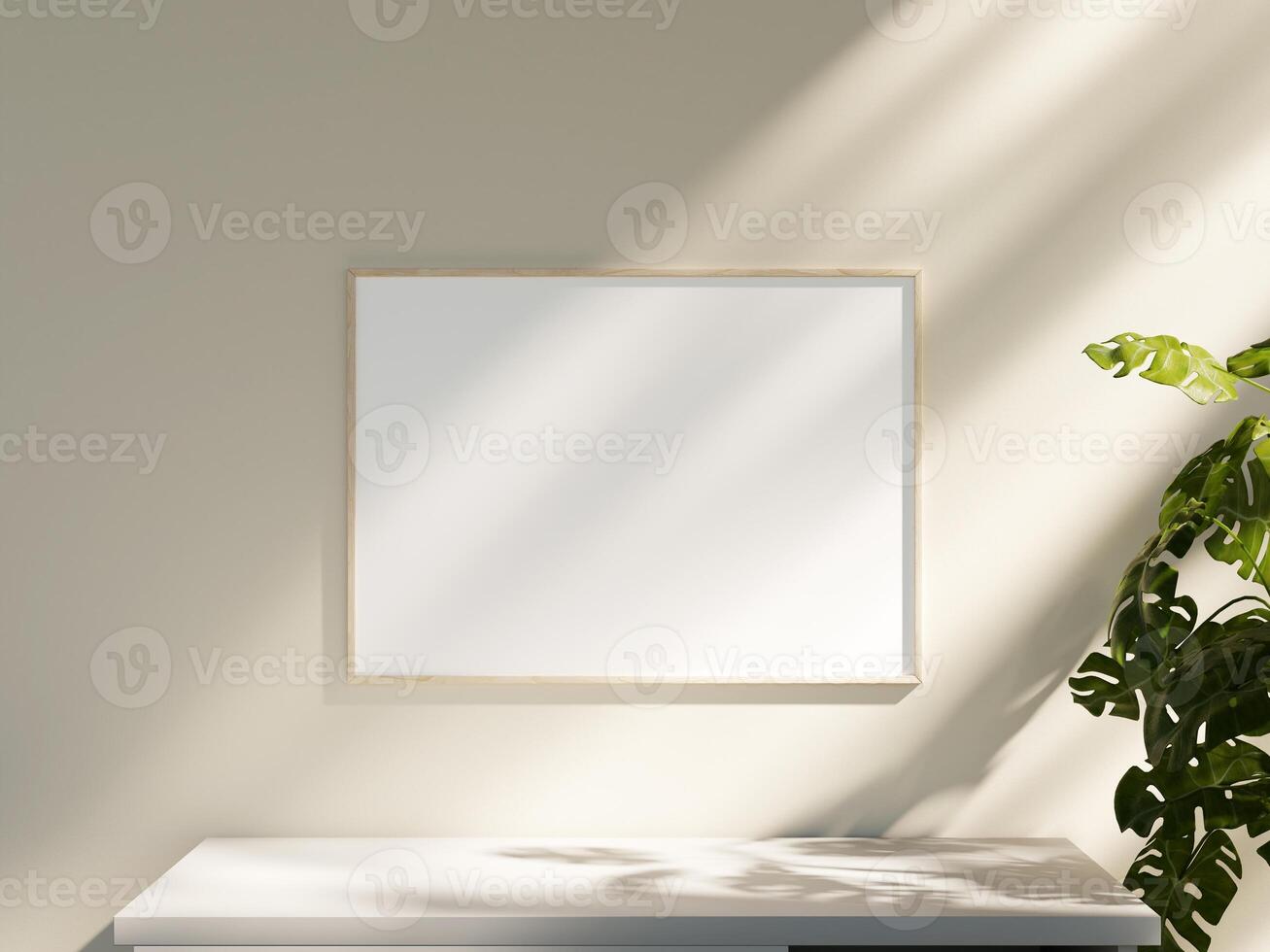 Empty framed canvas for mockups and art illustrations photo