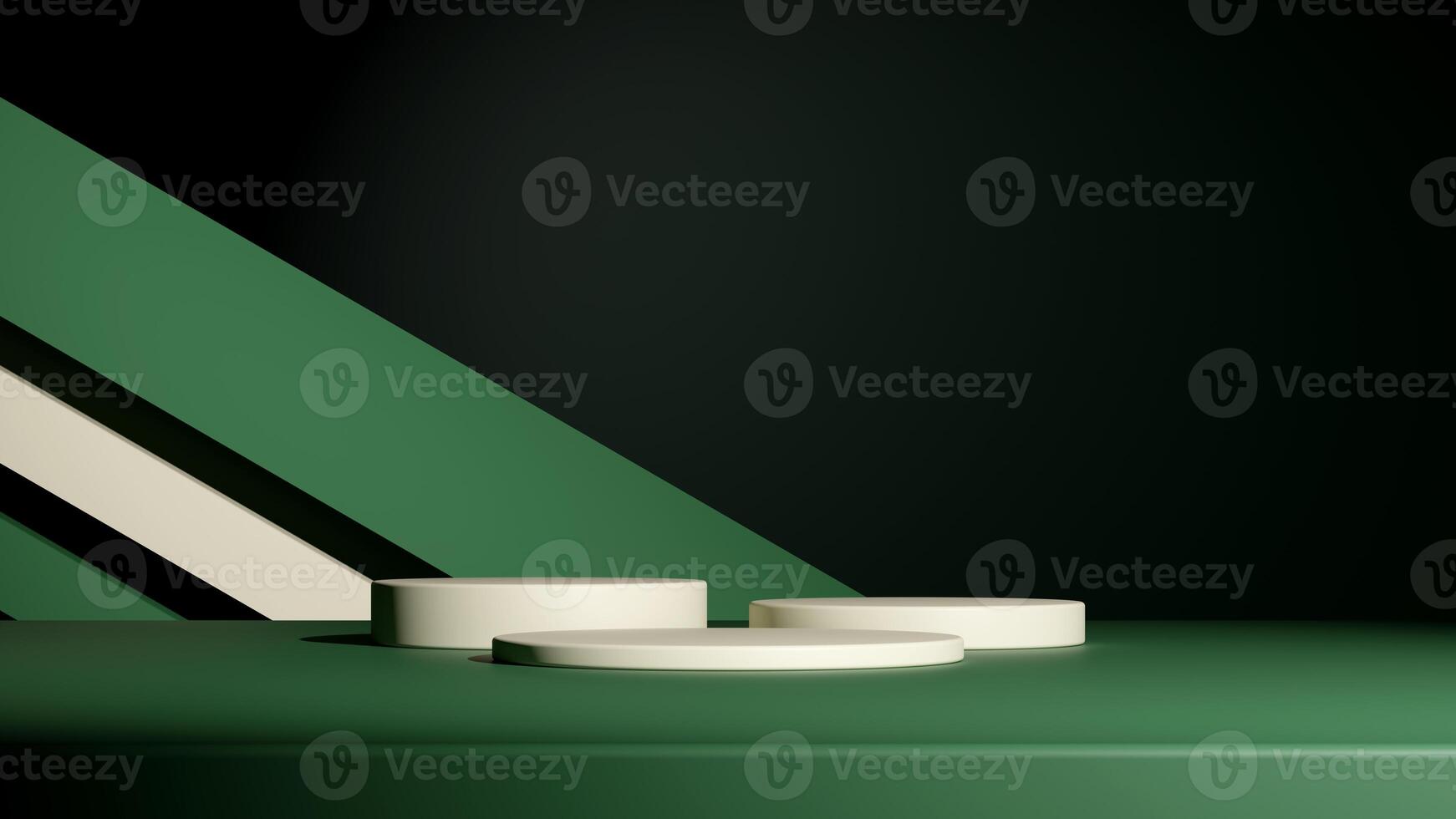 Set of cylinder pedestal podium display, Empty room background. Abstract modern rendering 3d shape for products display presentation. Pastel minimal wall scene, Studio room photo