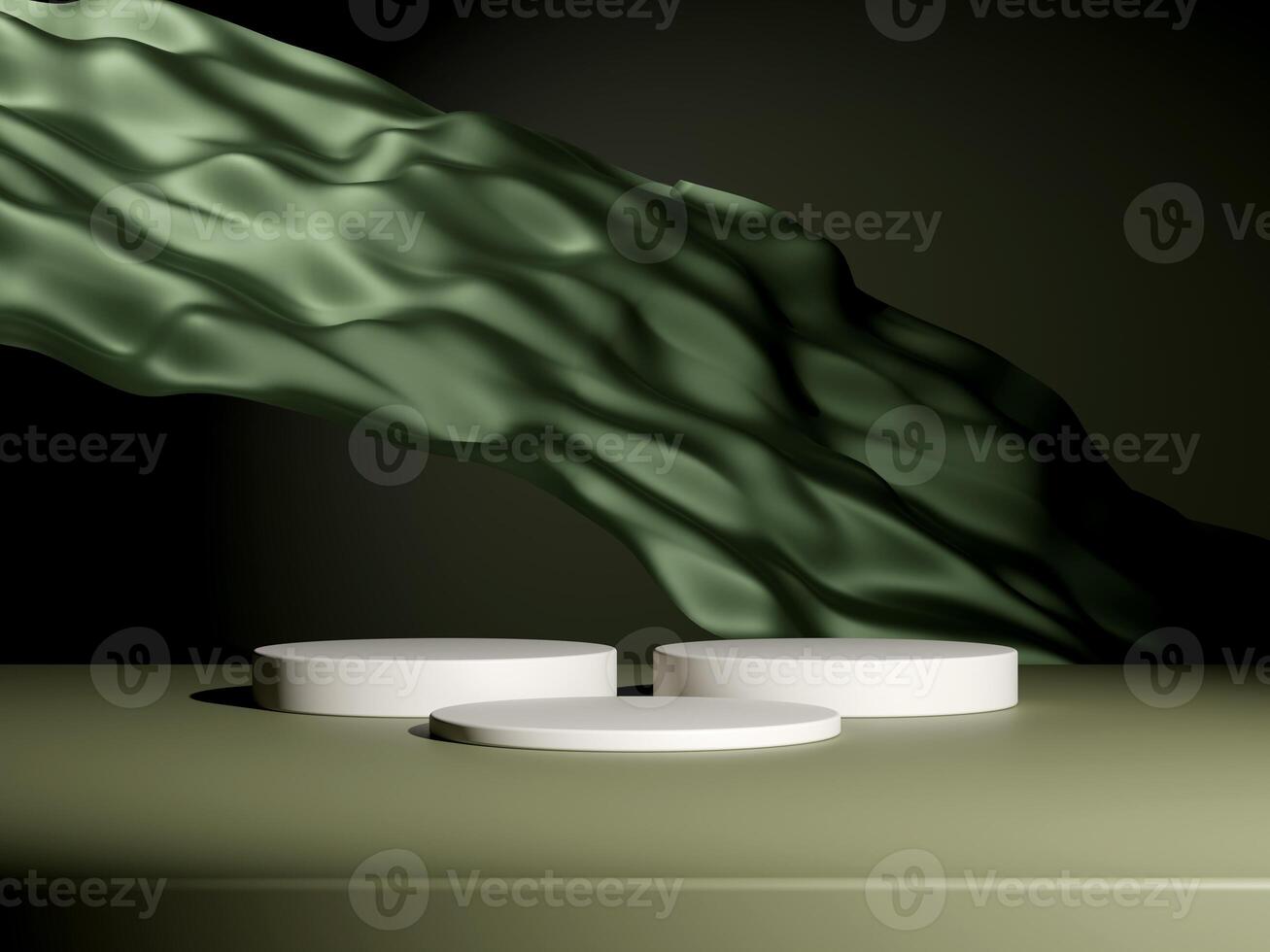 Set of cylinder pedestal podium display, Empty room background. Abstract modern rendering 3d shape for products display presentation. Pastel minimal wall scene, Studio room photo