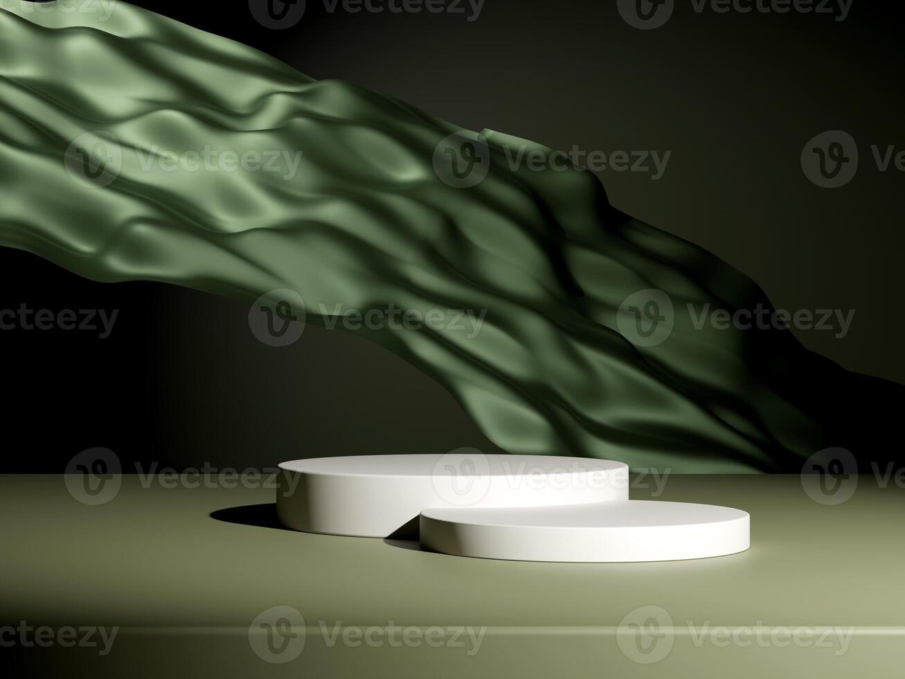 Set of cylinder pedestal podium display, Empty room background. Abstract modern rendering 3d shape for products display presentation. Pastel minimal wall scene, Studio room photo