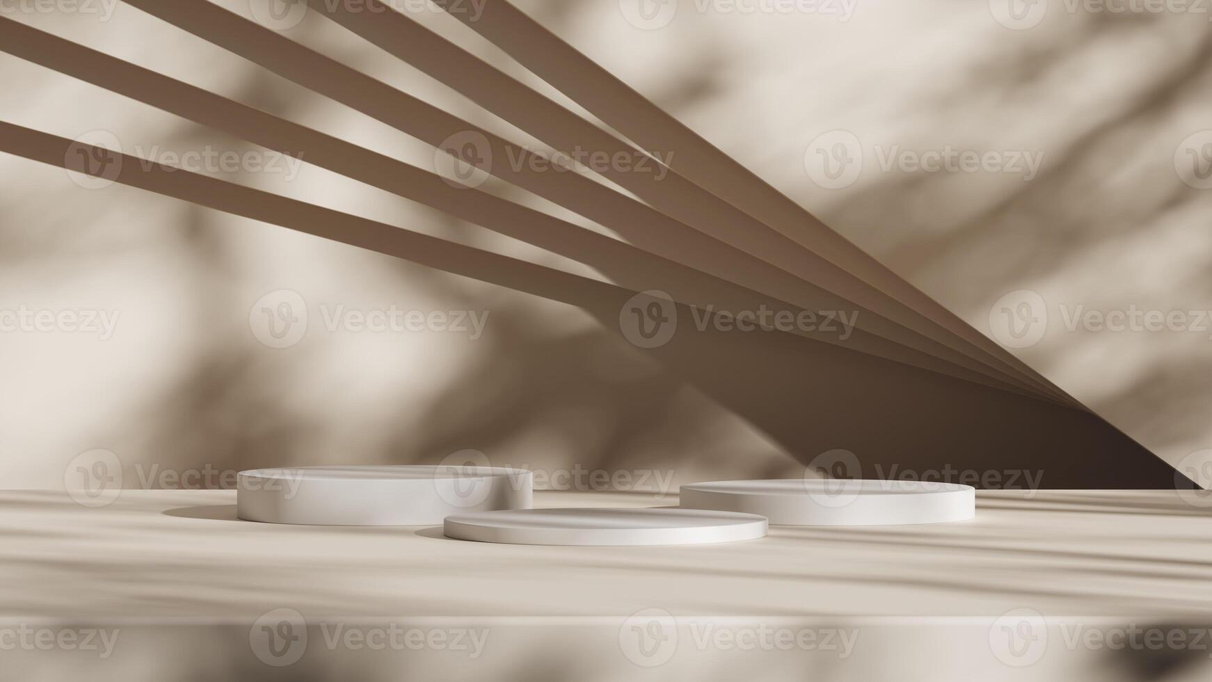 3d display product beige minimal scene with geometric podium platform. cylinder background 3d rendering with podium. stand for cosmetic products. Stage showcase on pedestal 3d beige studio photo