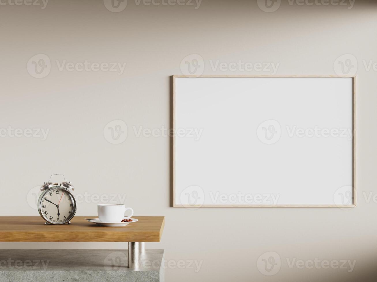 Empty framed canvas for mockups and art illustrations photo