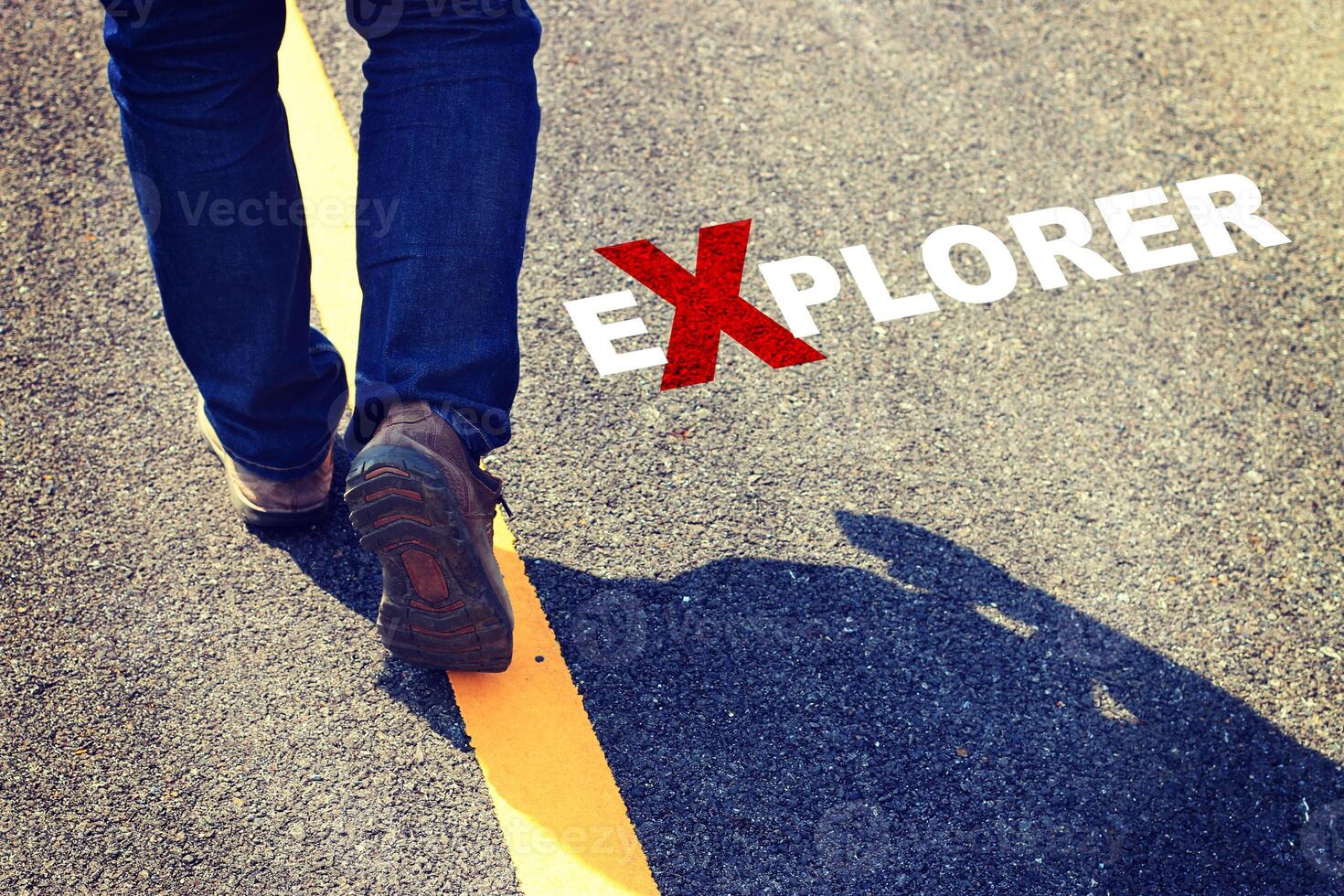 Explorer, the word explorer is written on the road photo
