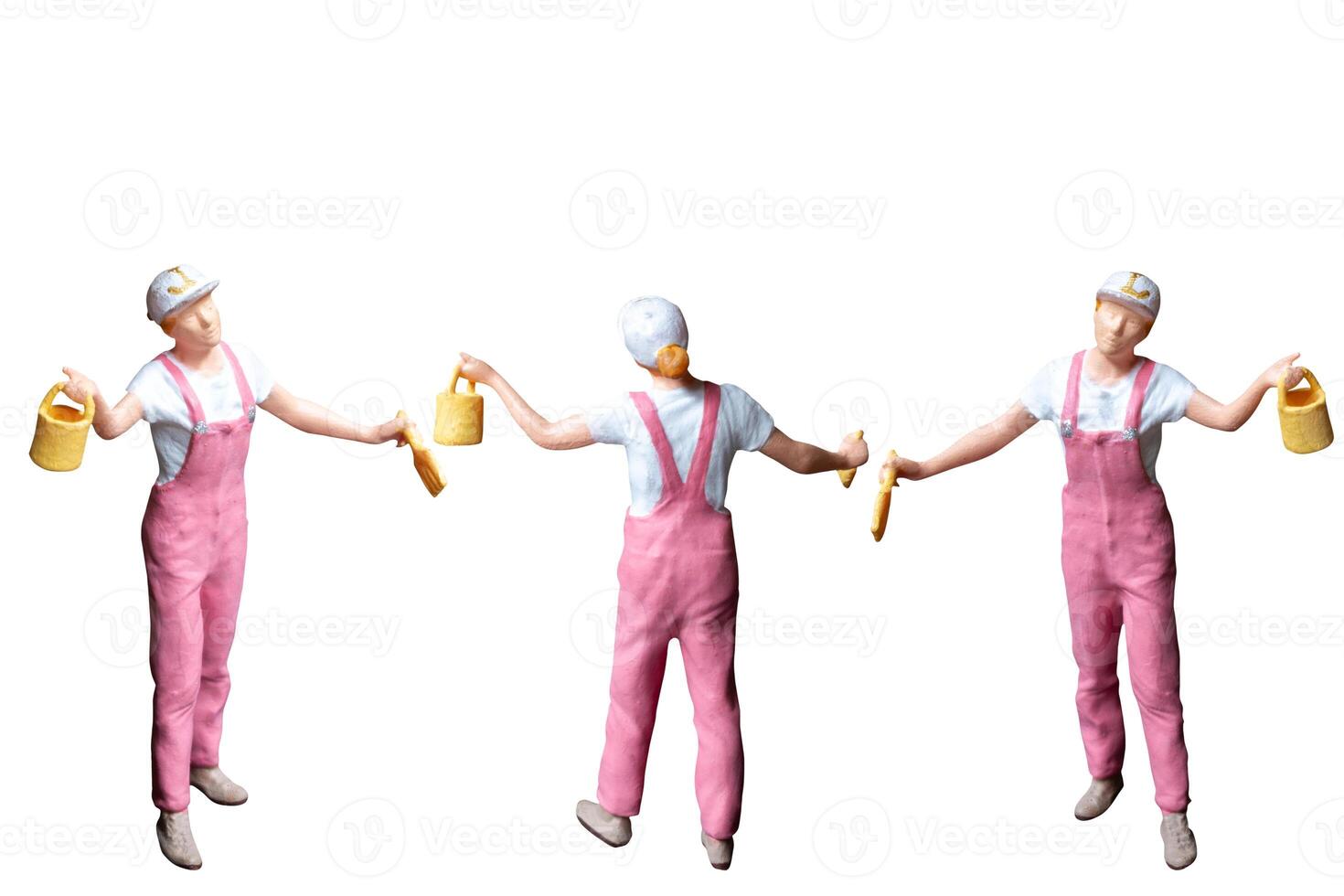Miniature people painter isolate on white background with clipping path photo