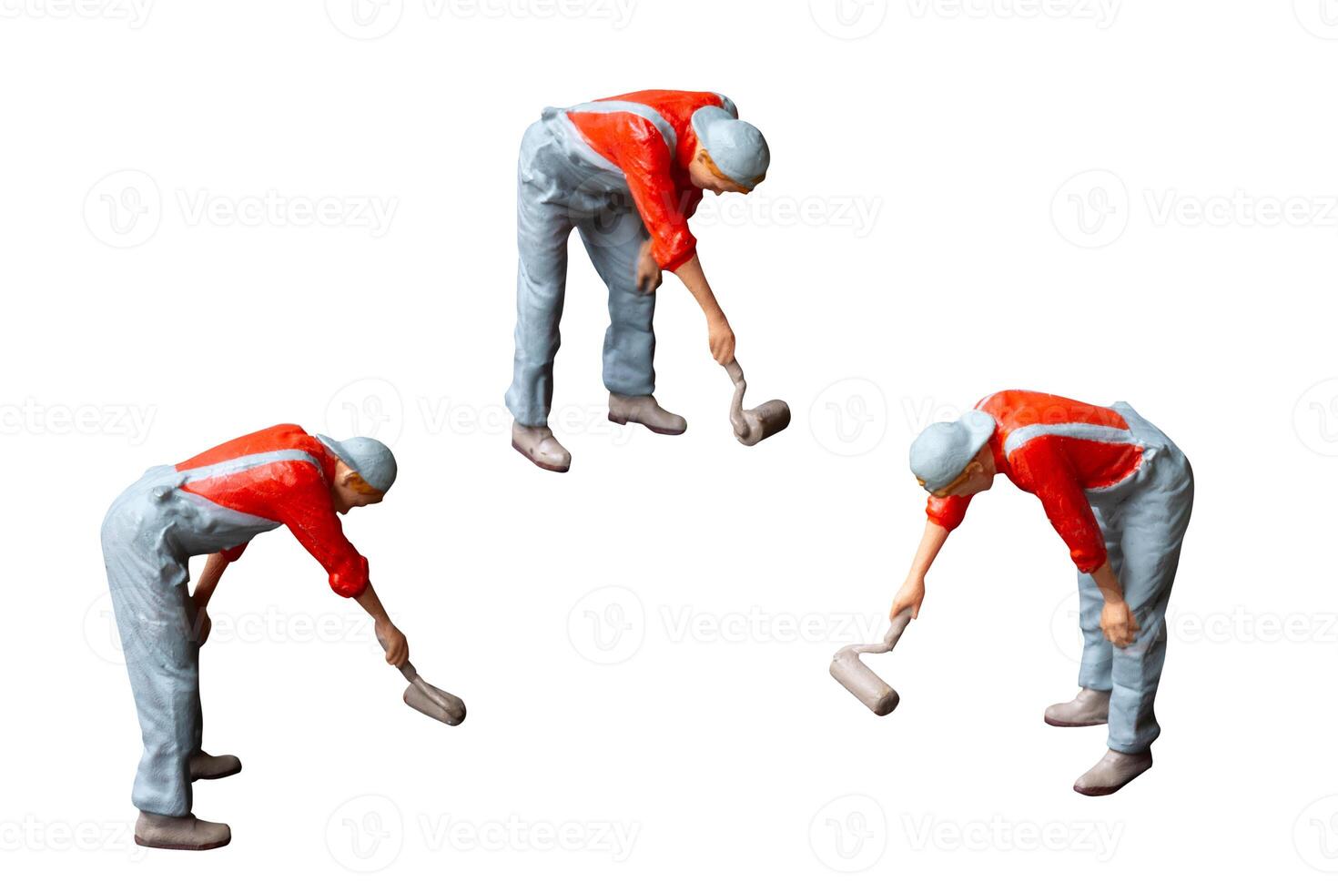Miniature people painter isolate on white background with clipping path photo
