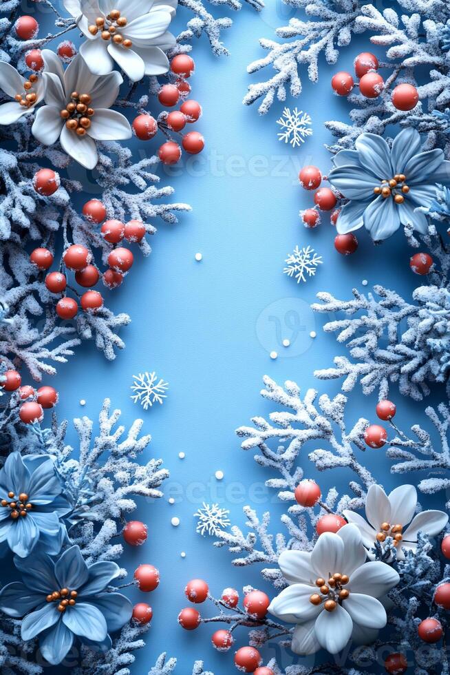 A simple winter background with snowflakes and soft tones. Includes ample copy space for text photo