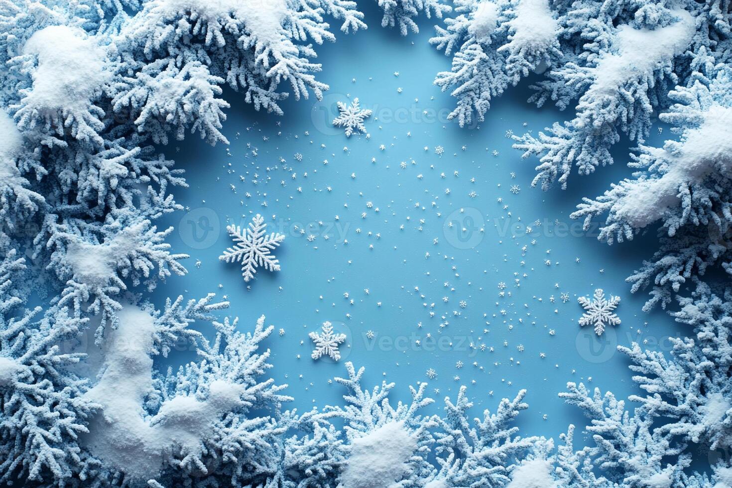 A simple winter background with snowflakes and soft tones. Includes ample copy space for text photo