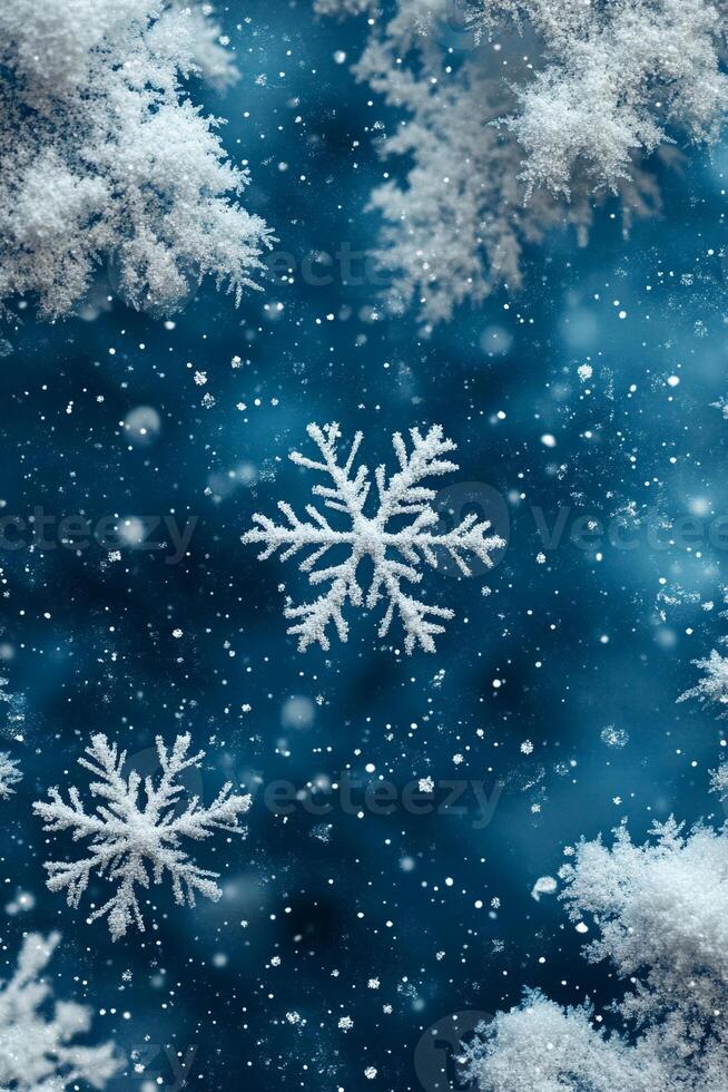 A simple winter background with snowflakes and soft tones. Includes ample copy space for text photo