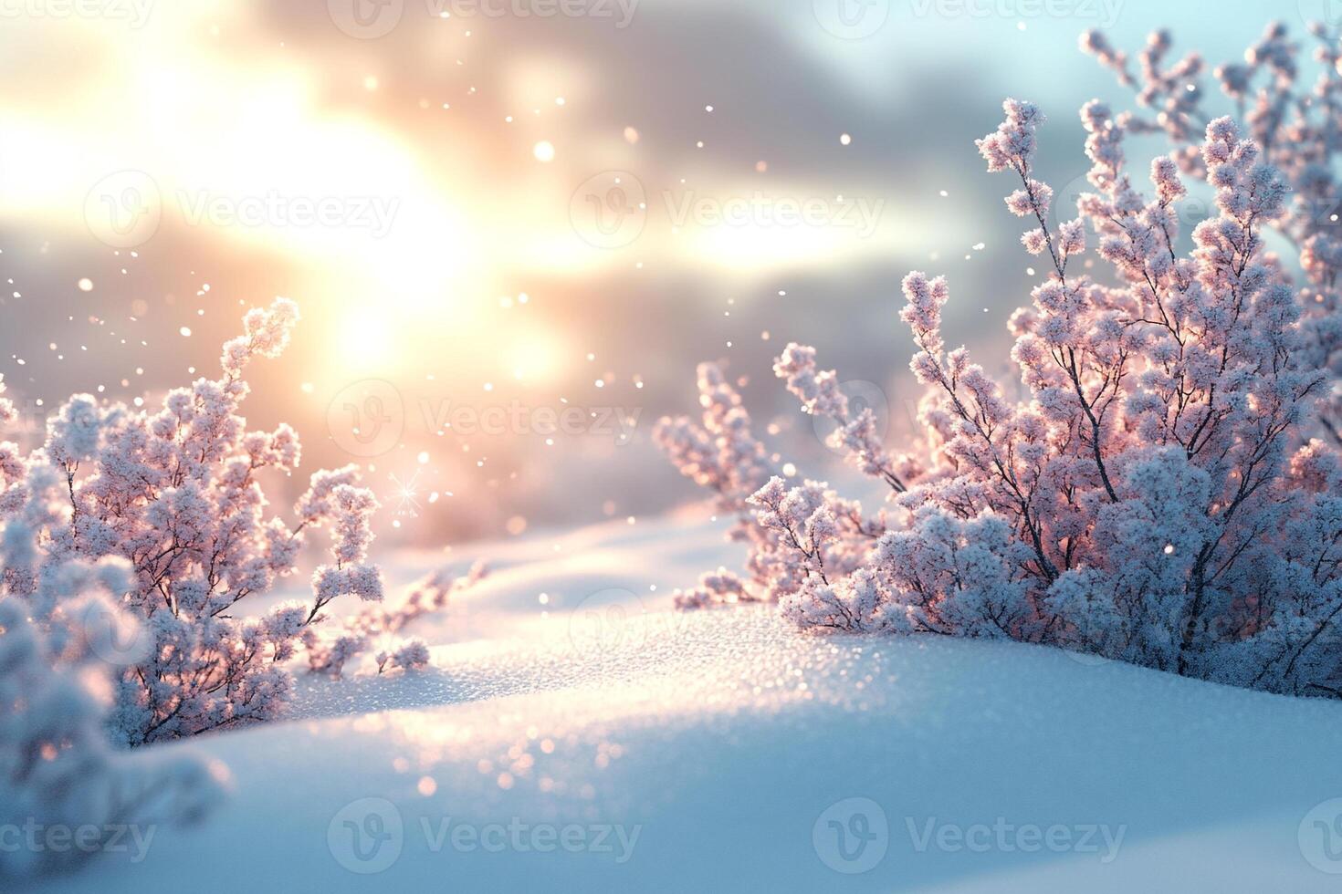 A simple winter background with snowflakes and soft tones. Includes ample copy space for text photo