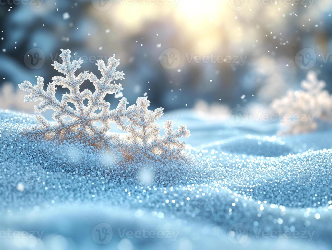 A simple winter background with snowflakes and soft tones. Includes ample copy space for text photo