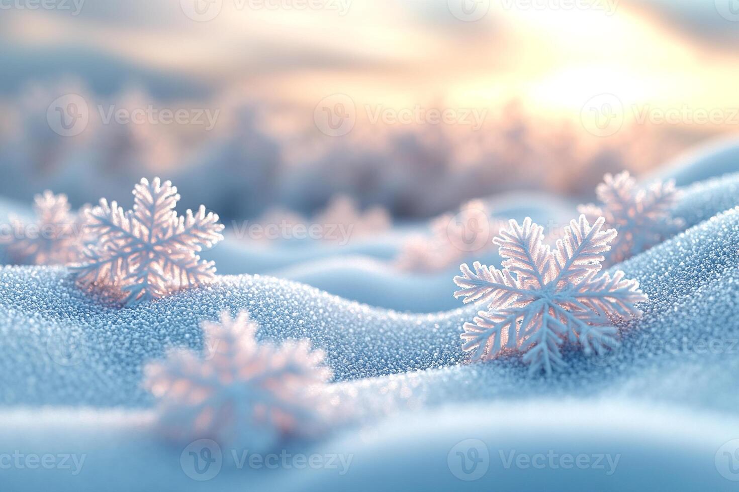 A simple winter background with snowflakes and soft tones. Includes ample copy space for text photo