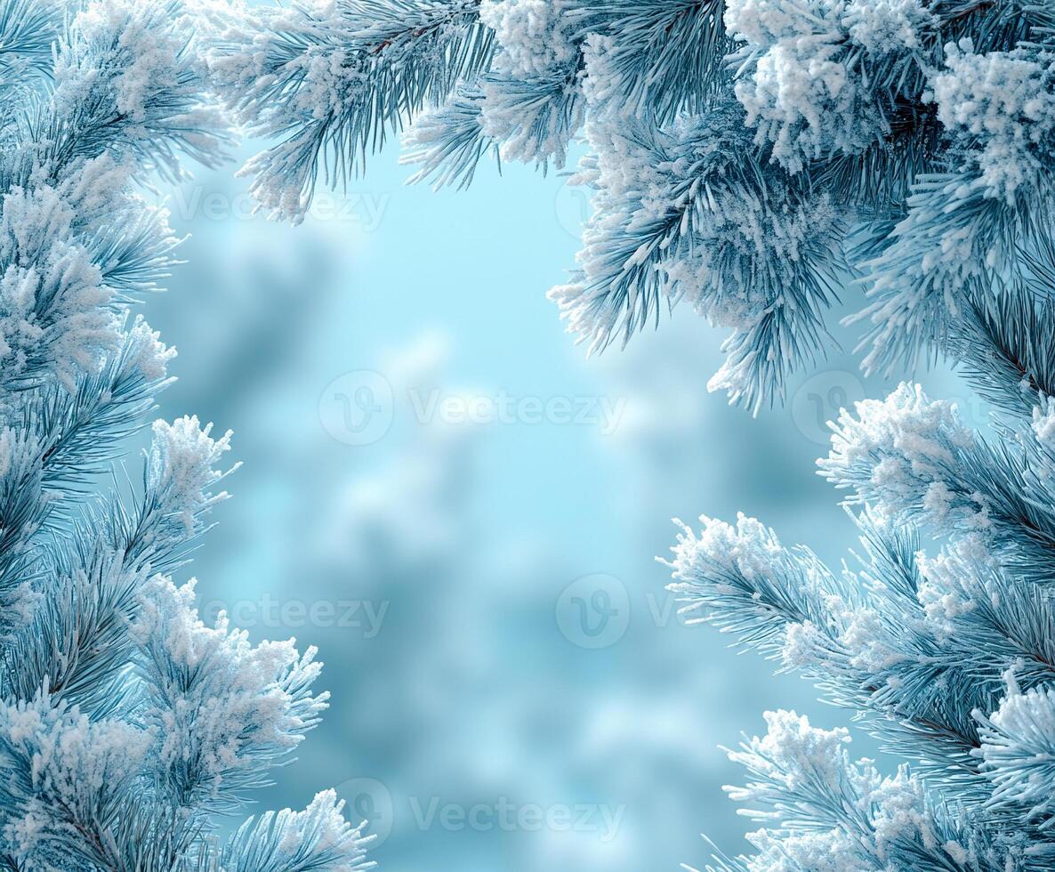 Winter-themed background with soft, snowy textures and a blank copy space for text photo