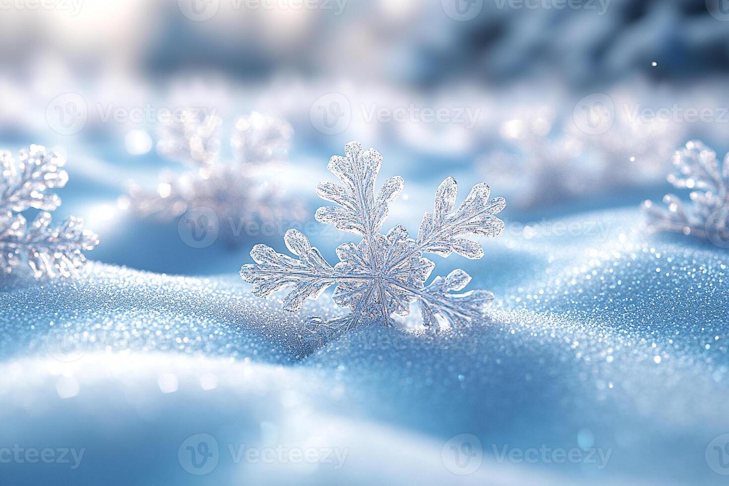 A simple winter background with snowflakes and soft tones. Includes ample copy space for text photo