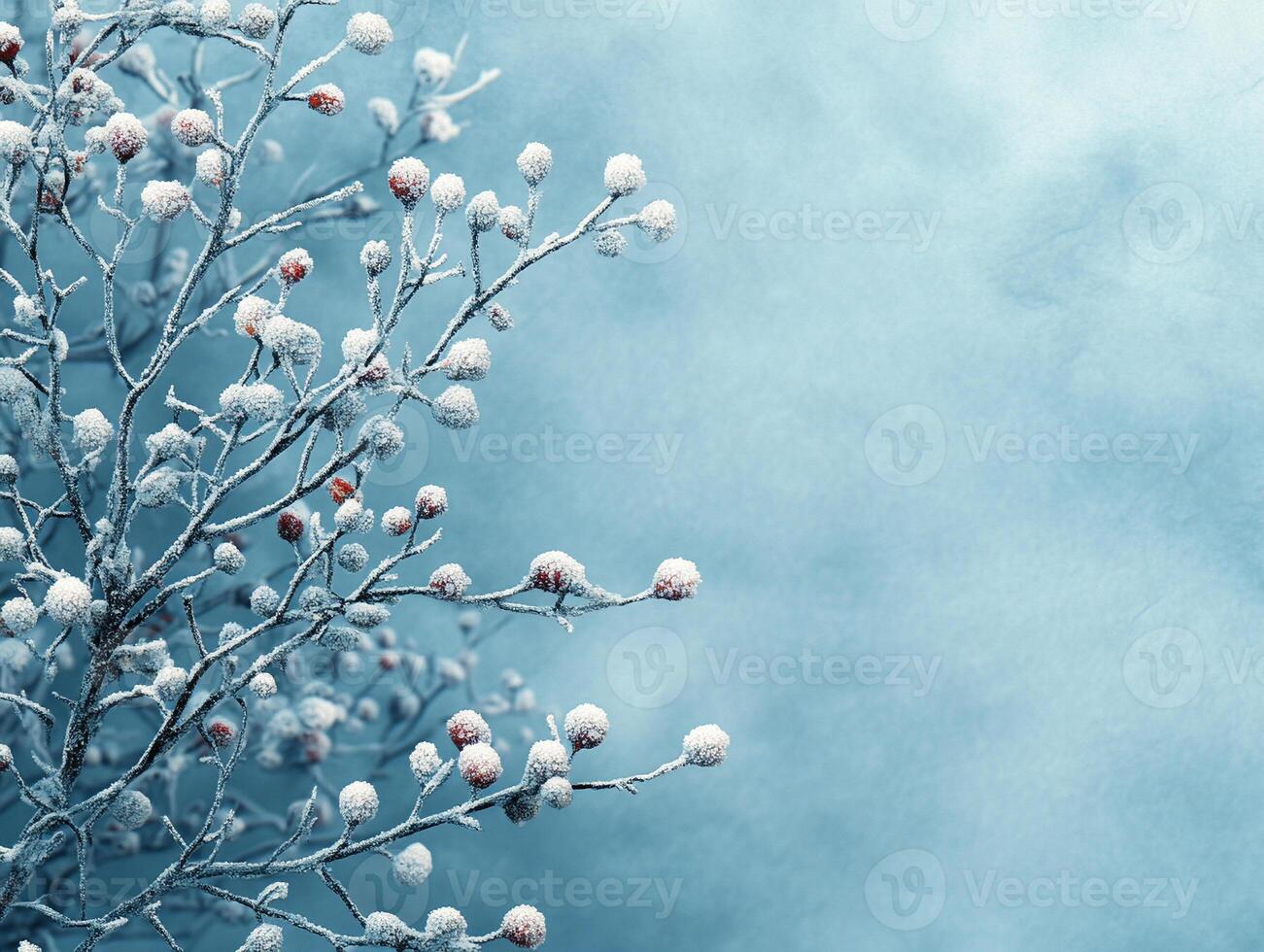 Winter-themed background with soft, snowy textures and a blank copy space for text photo