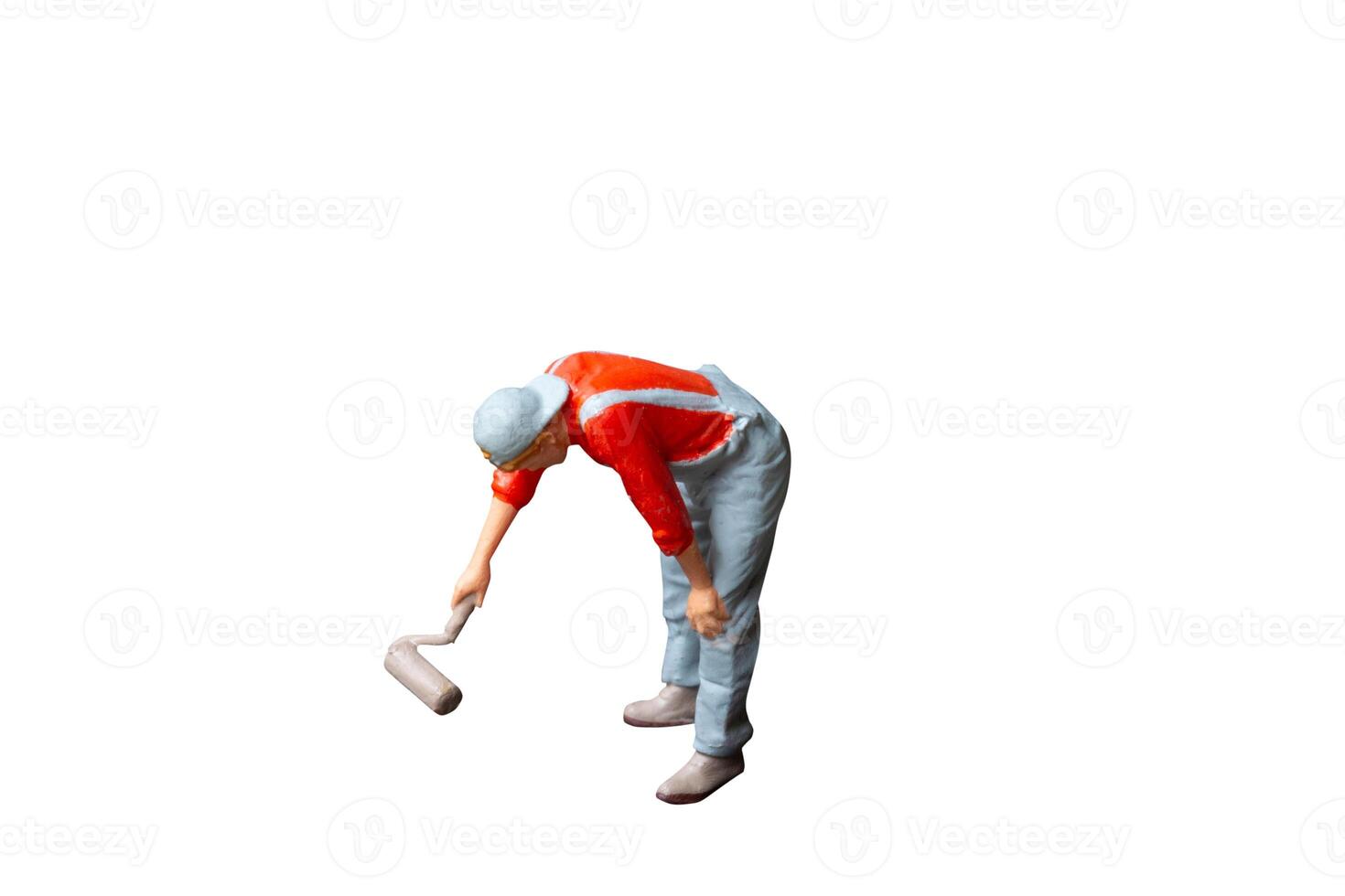 Miniature people painter isolate on white background with clipping path photo