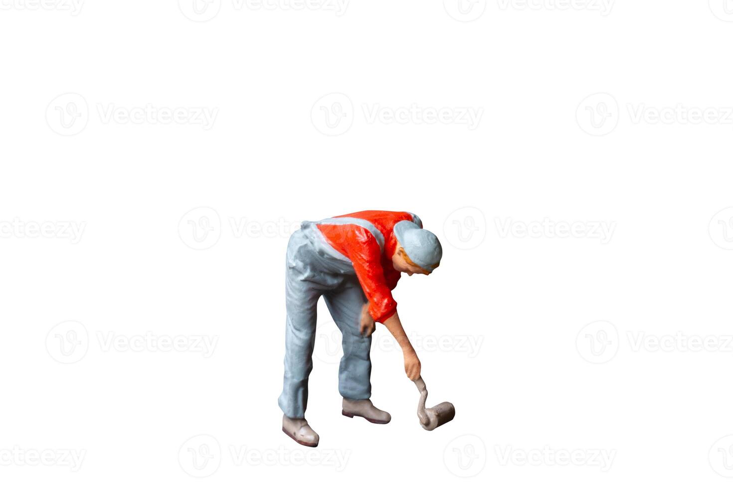 Miniature people painter isolate on white background with clipping path photo