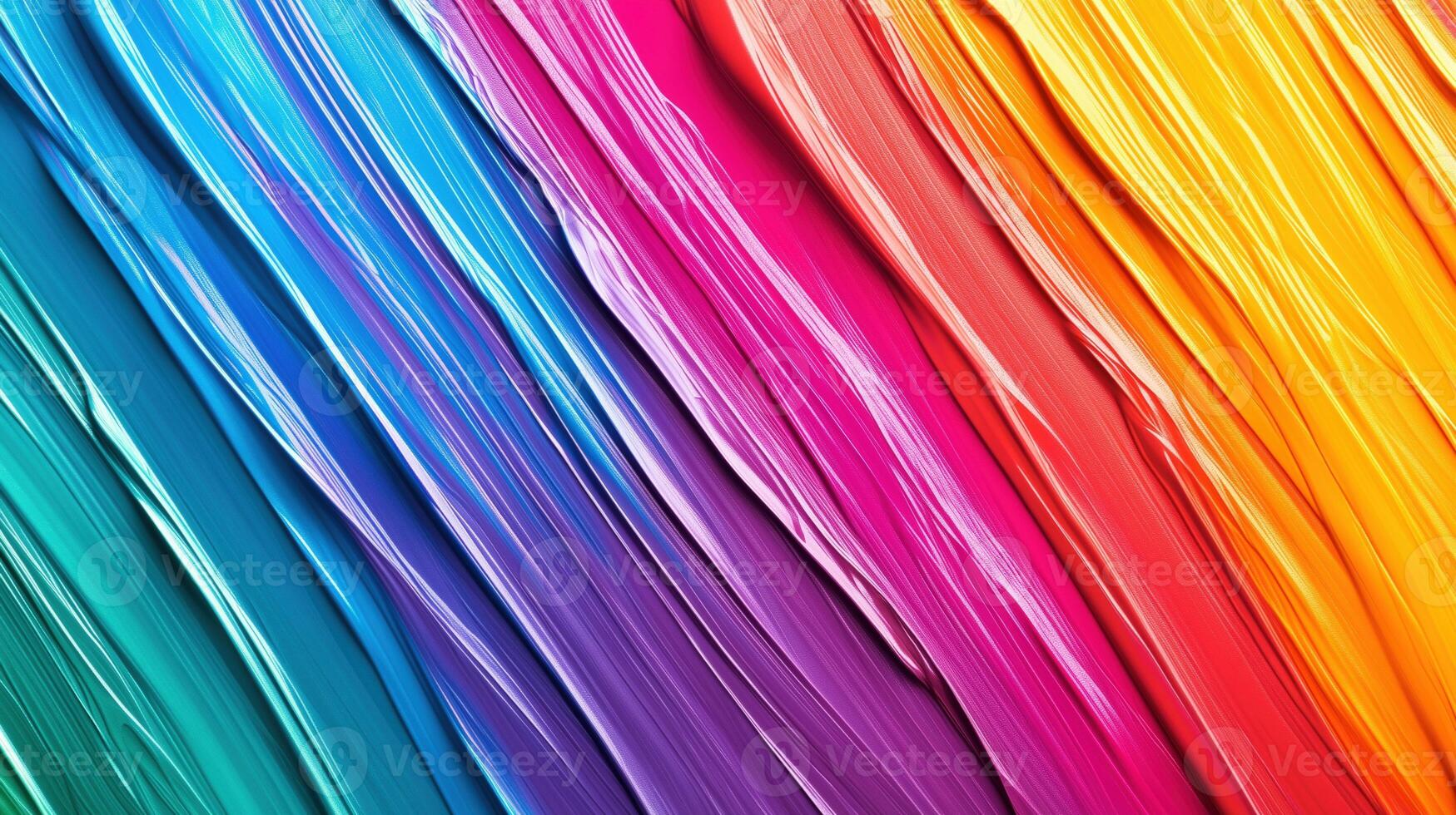 Close-up of vibrant, textured strokes of multicolored paint creating an abstract and visually stimulating pattern. Multicolored back photo