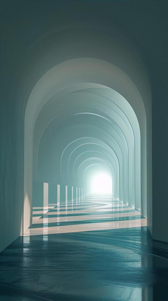 A tunnel with light coming through it photo