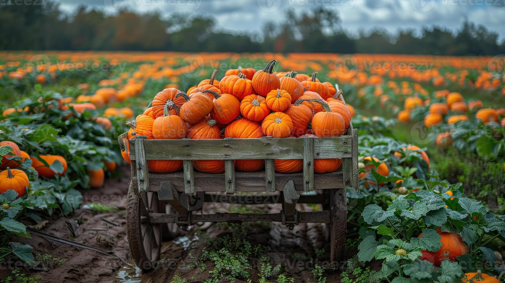 Harvest different varieties watermelons, orange, green, yellow, white on pickup truck standing photo