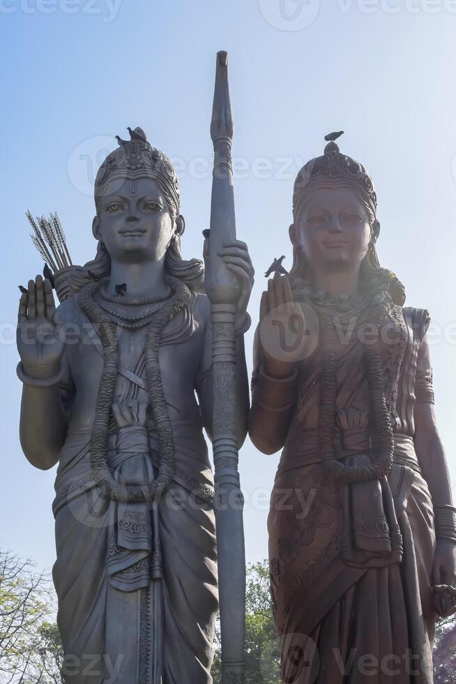 Big statue of Lord Sita Ram near Delhi International airport, Delhi, India, Lord Ram and Sita big statue touching sky at main highway Mahipalpur, Delhi photo