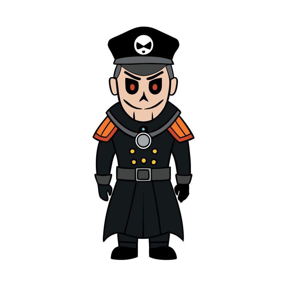 A cartoon character in a black uniform vector