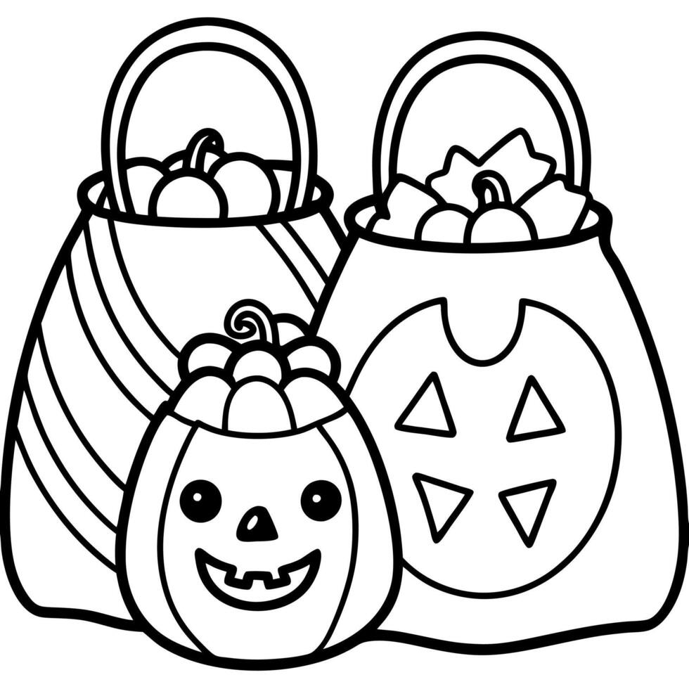 Halloween coloring pages for kids vector