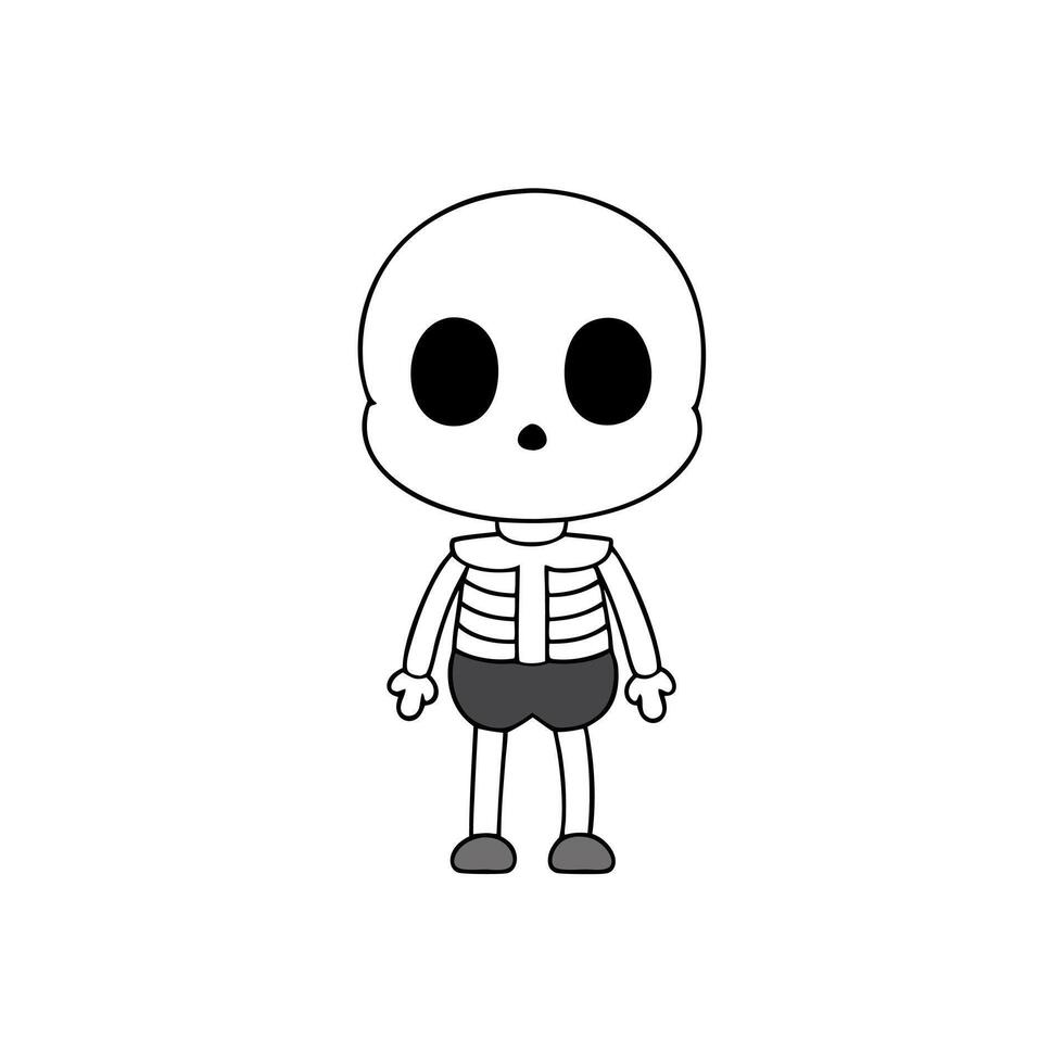 Cute Cartoon Skeleton Character for Day of the Dead. vector