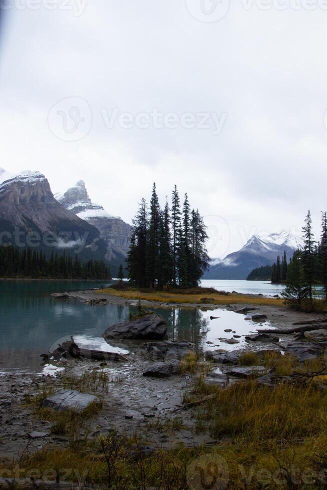 Spirit Isalnd in Maligne Lake. photo