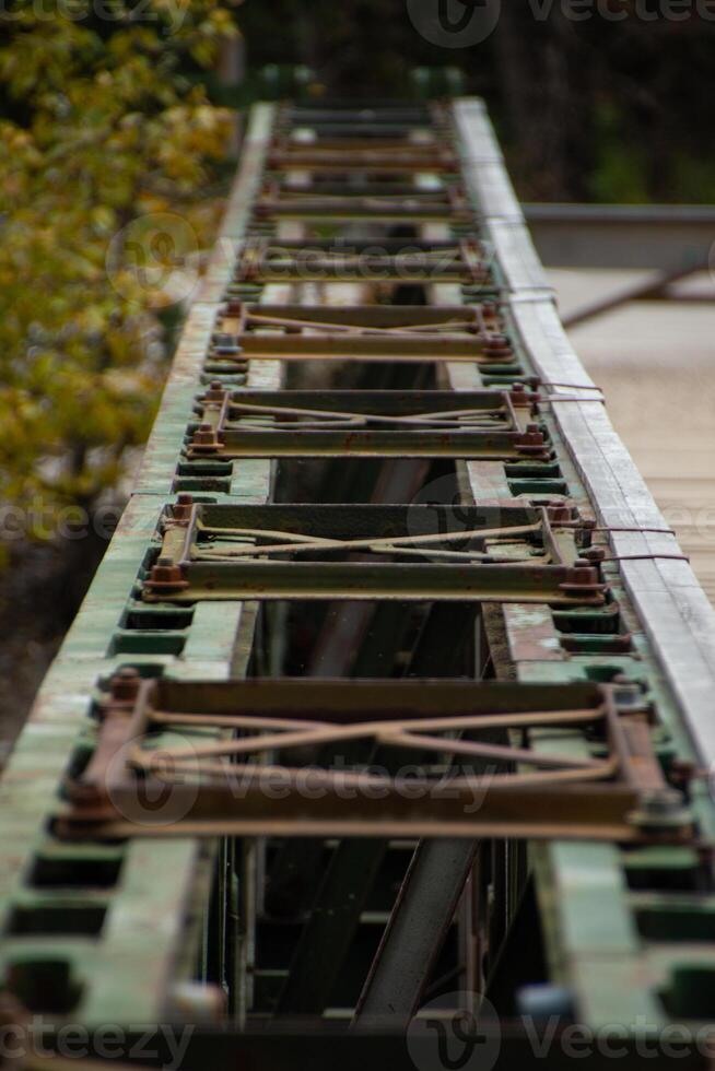 Iron base of the sixth Maligne Canyon bridge photo