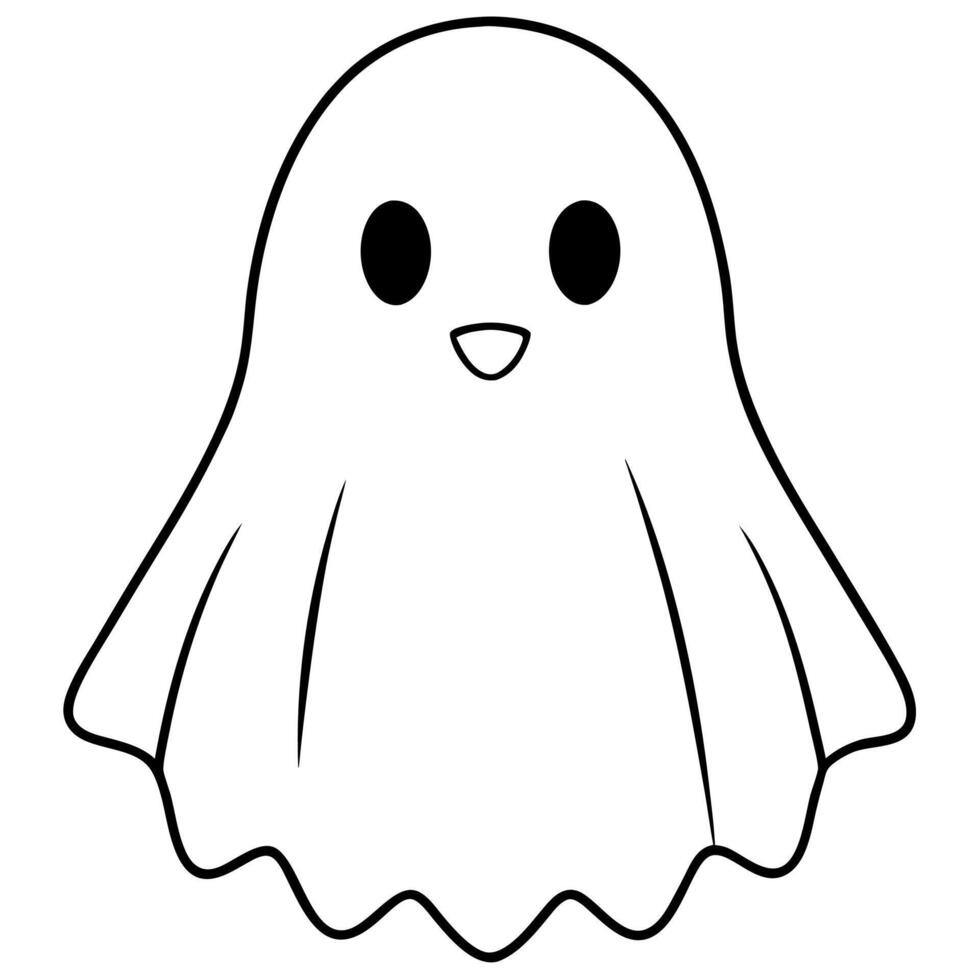Cute Simple Line Art Ghosts Illustration 50925405 Vector Art at Vecteezy