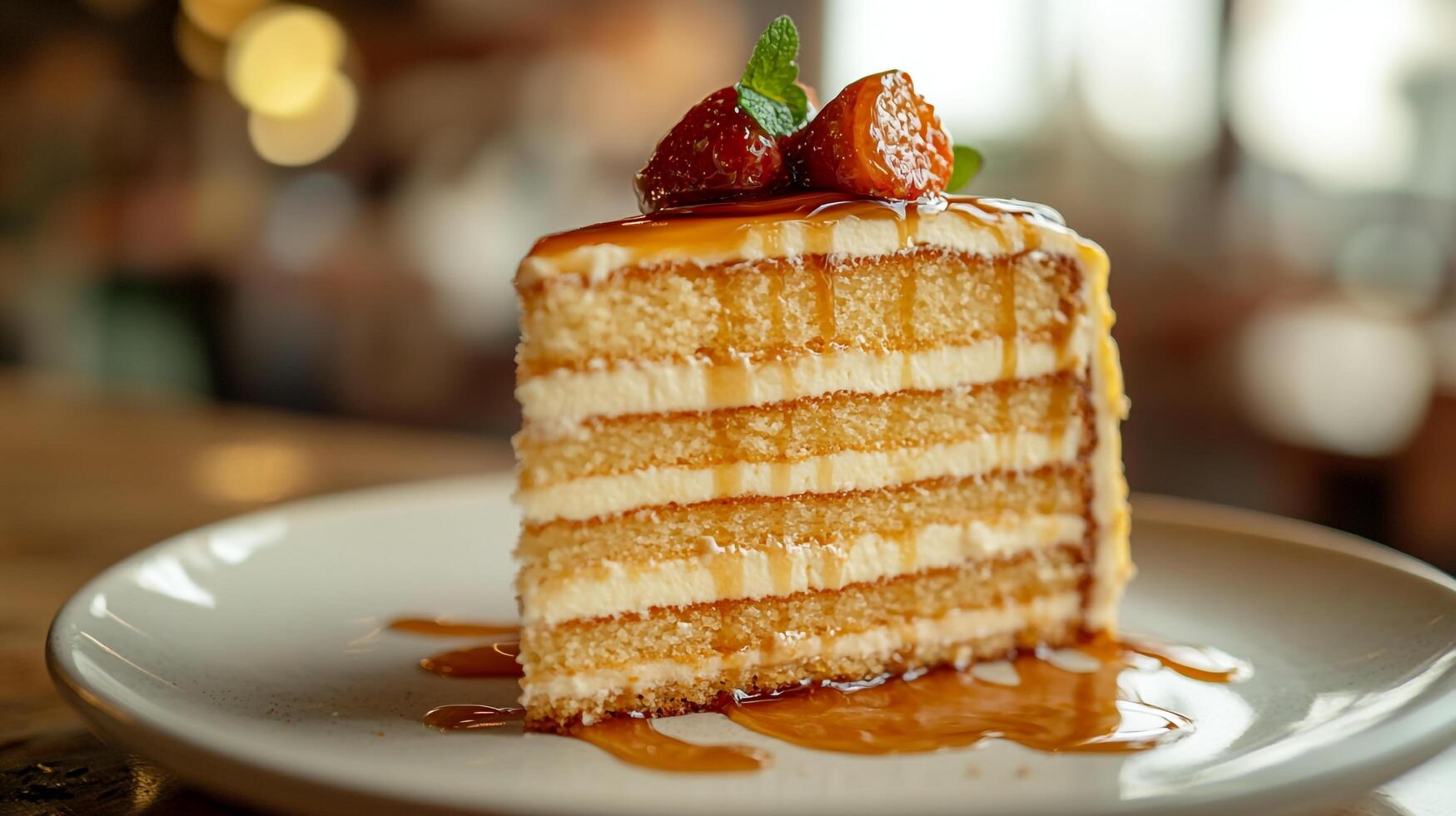 A piece of cake on a plate photo