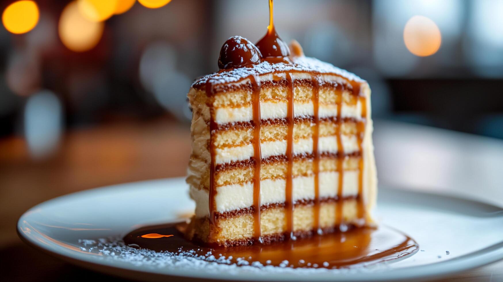 A piece of cake on a plate photo
