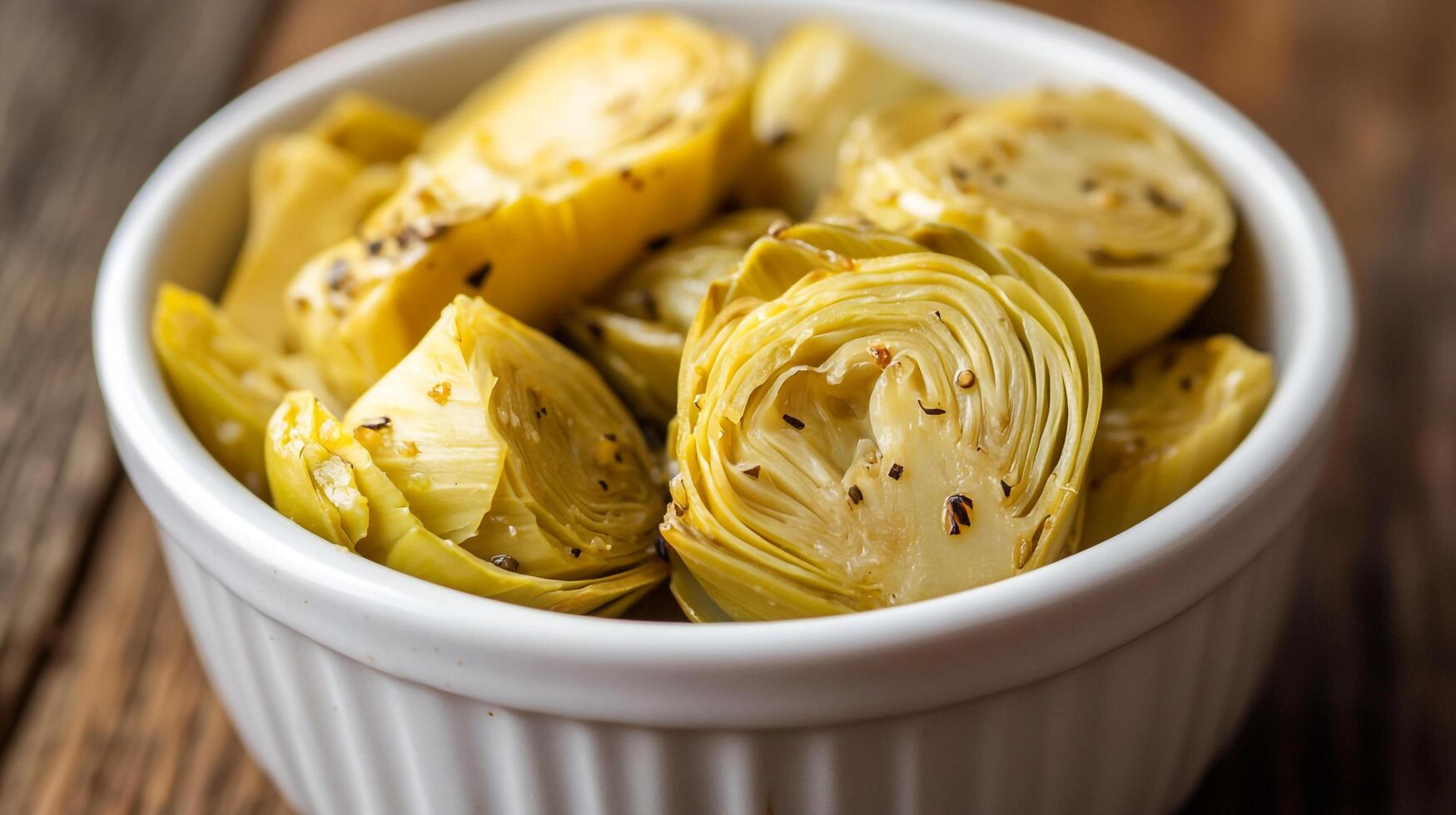 A bowl of artichokes with seeds and spices photo