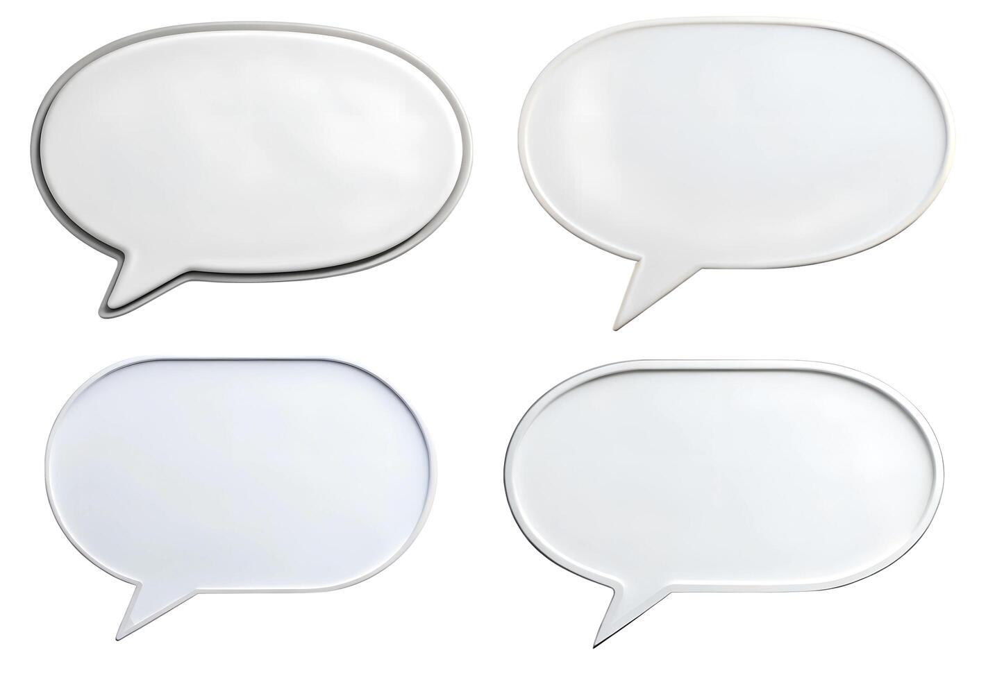 A set of message bubbles on a white background. photo