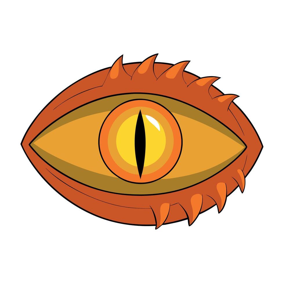 An orange eye with yellow eyes and a yellow nose vector