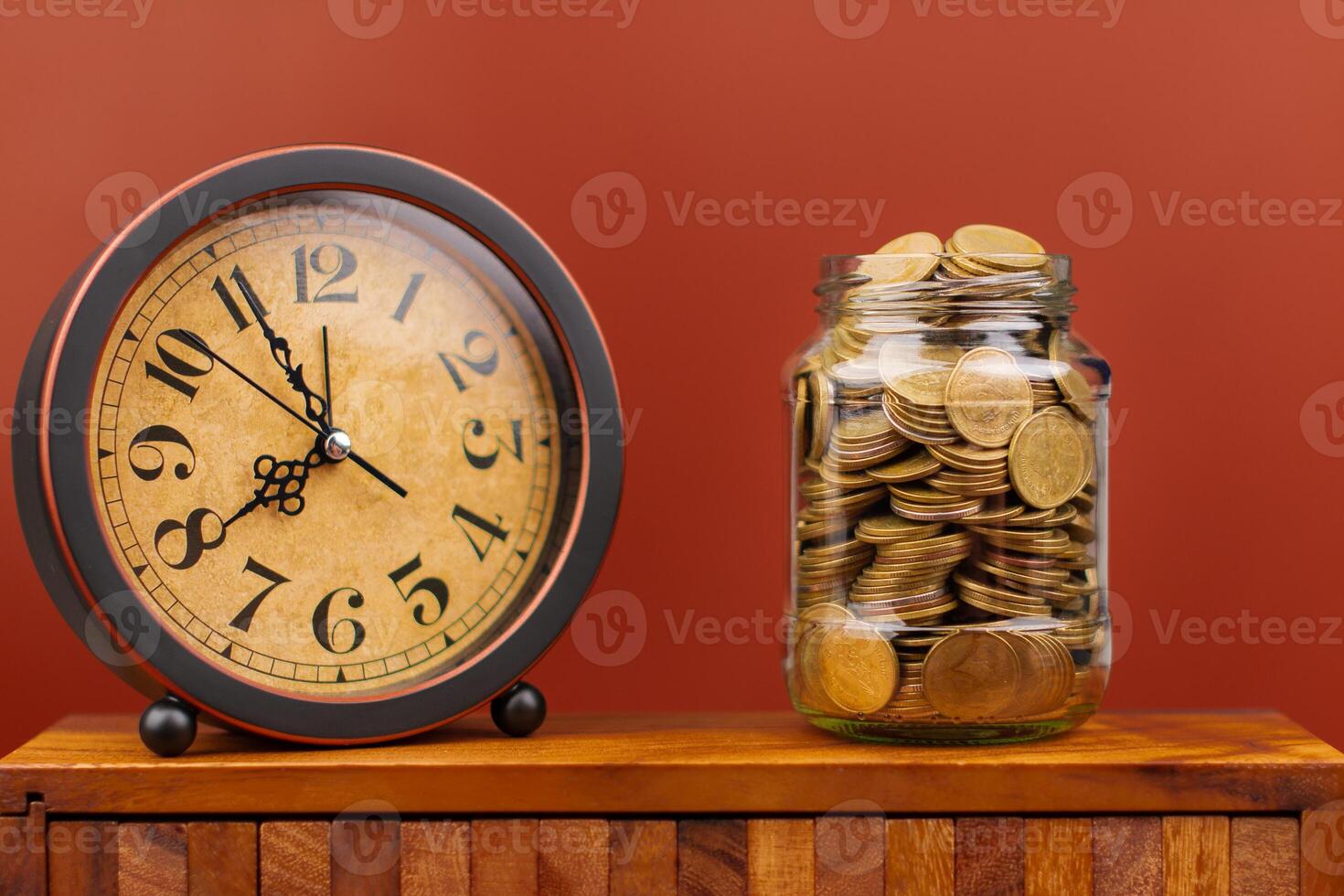 Saving Coins in Glass Bottle Financial Plan and Investment, Creating Financial Security and Asset Growth photo