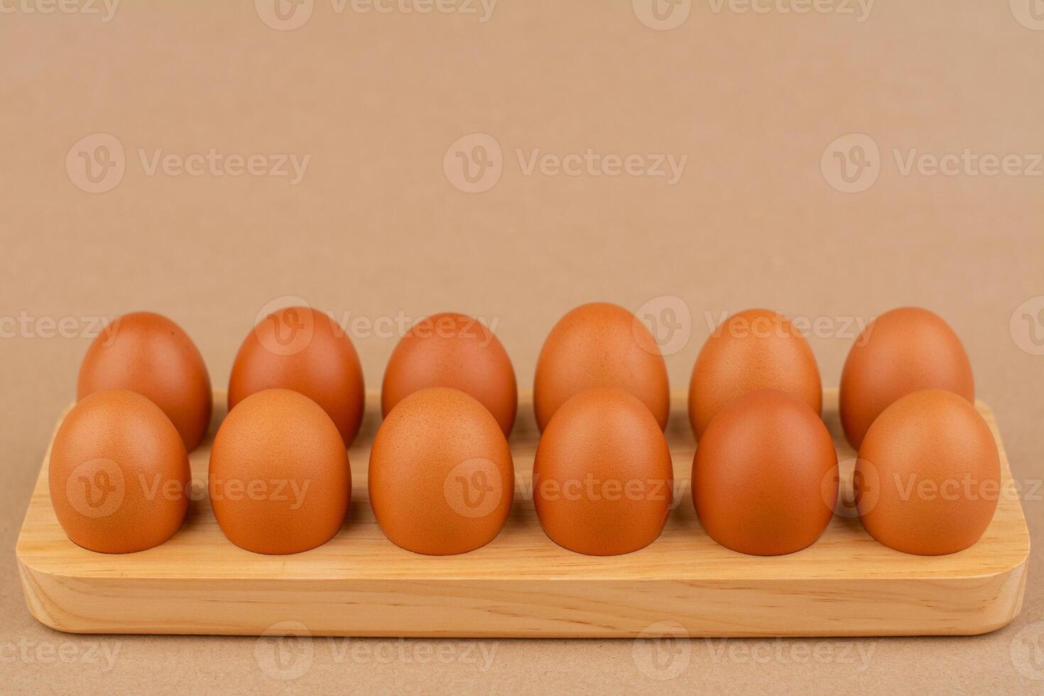 Fresh, clean, orange-shelled eggs are a nutritious and high-protein food for good health. photo