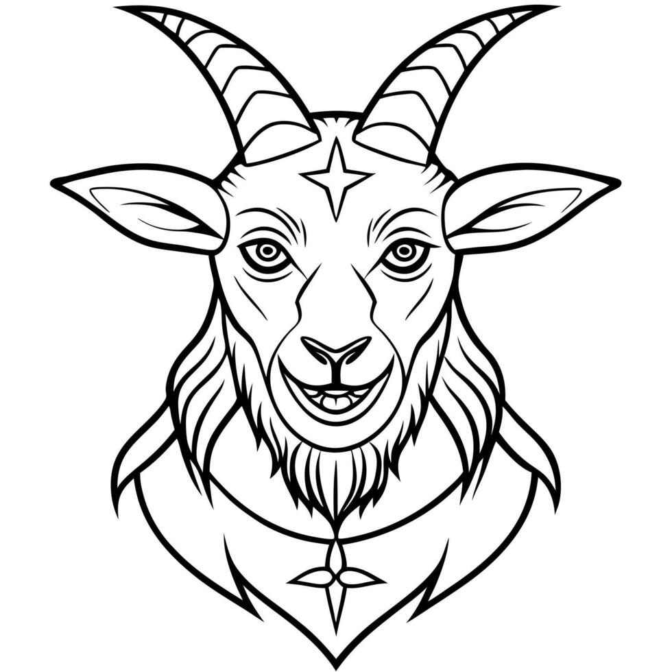 Concept art illustration of baphomet satanic goat vector