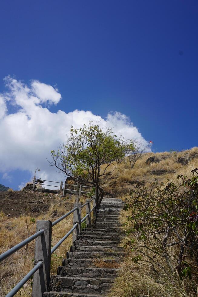 A blue sky with clouds photo