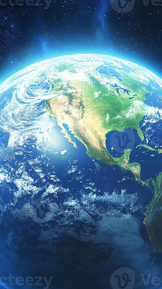 Earth from space, with the usa and canada in the foreground photo
