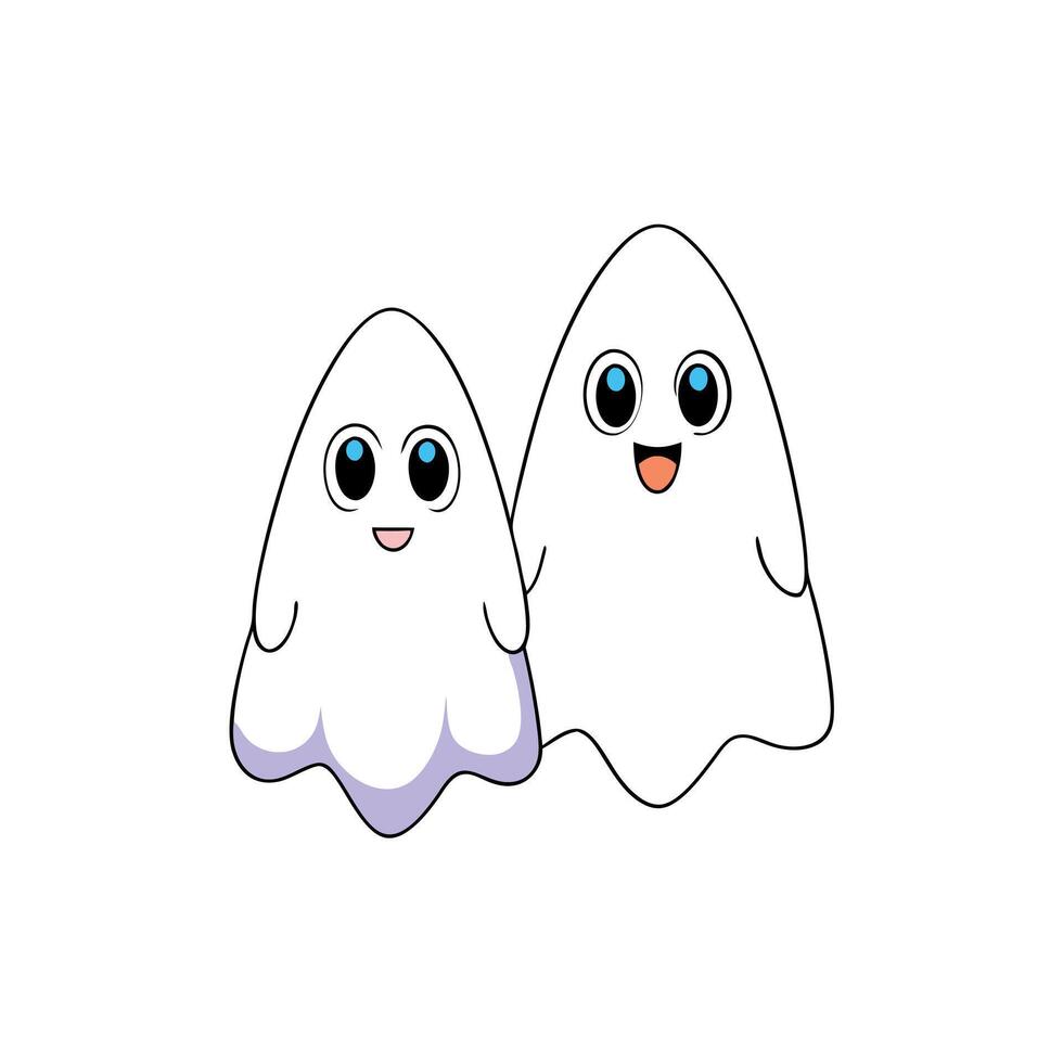 A set of cute ghosts in children's 3d style or spirits in the form of toys. a rendering of a shower for Halloween. vector