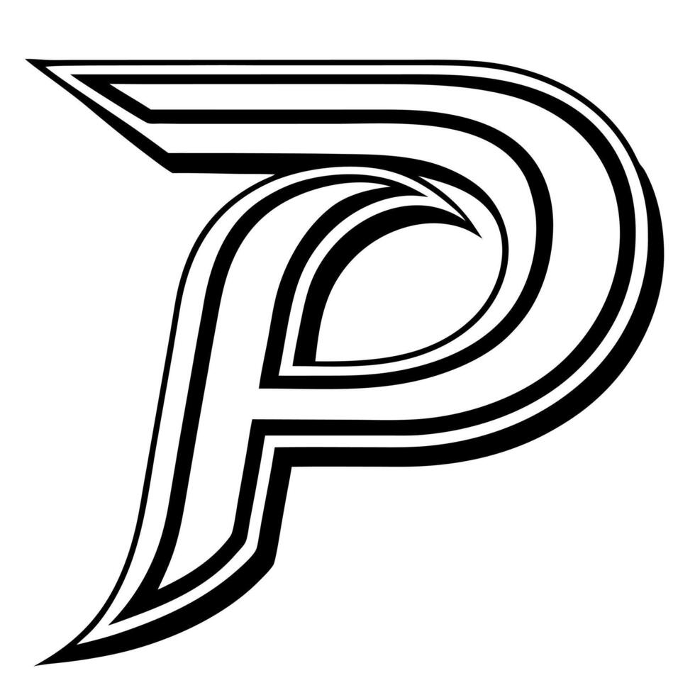 Beautiful abstract futuristic letter P logo image vector
