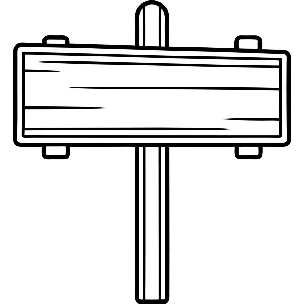 A blank wooden sign isolated on transparent background cutout vector