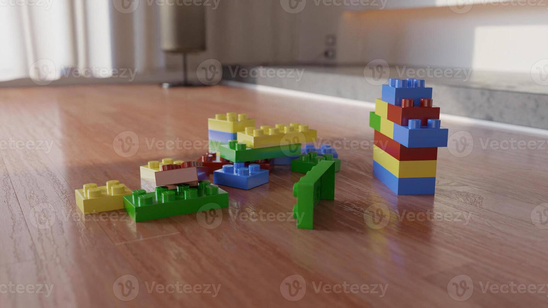 A lego set on the floor in a room photo