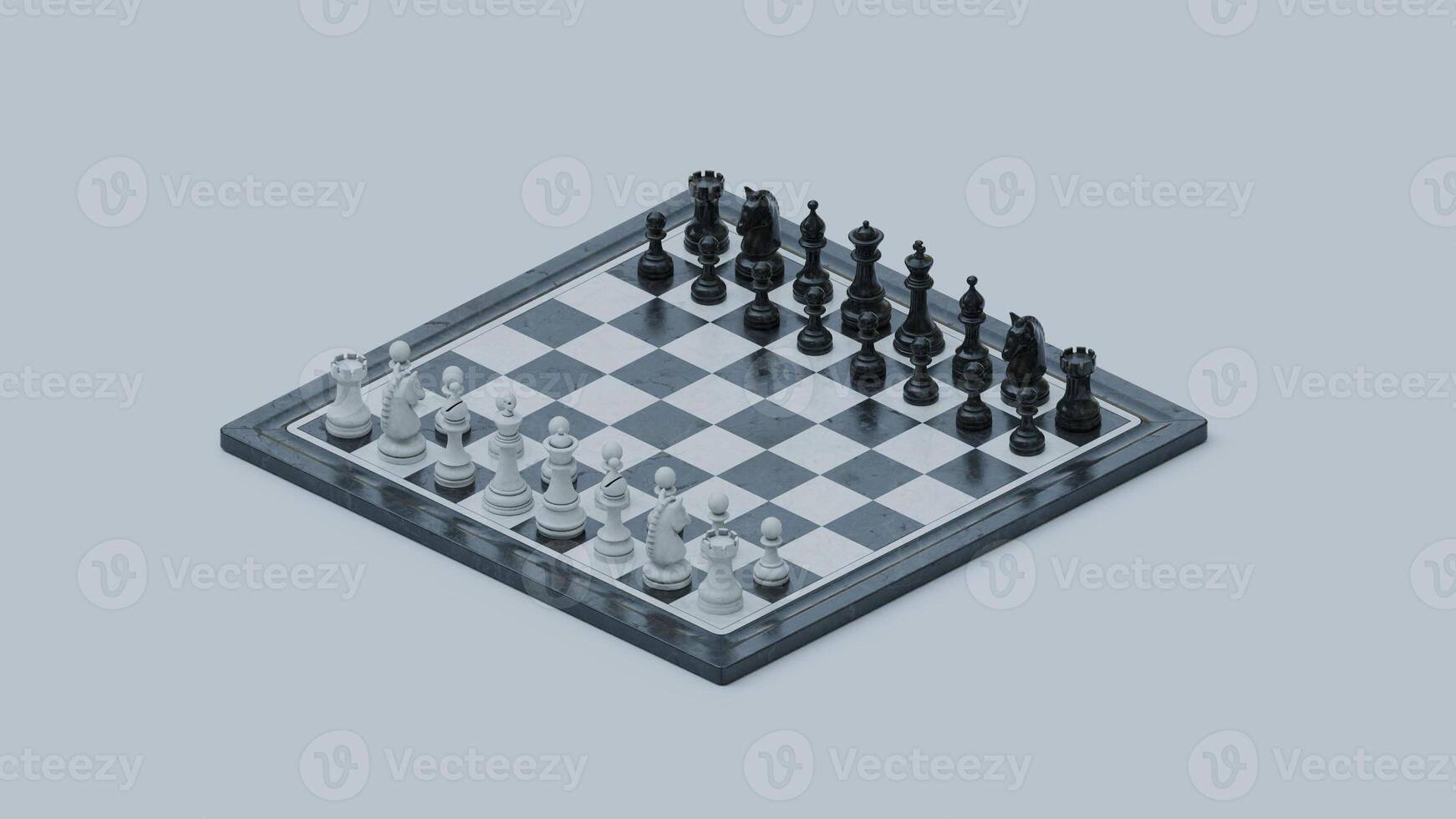 3d Render of chess scene photo