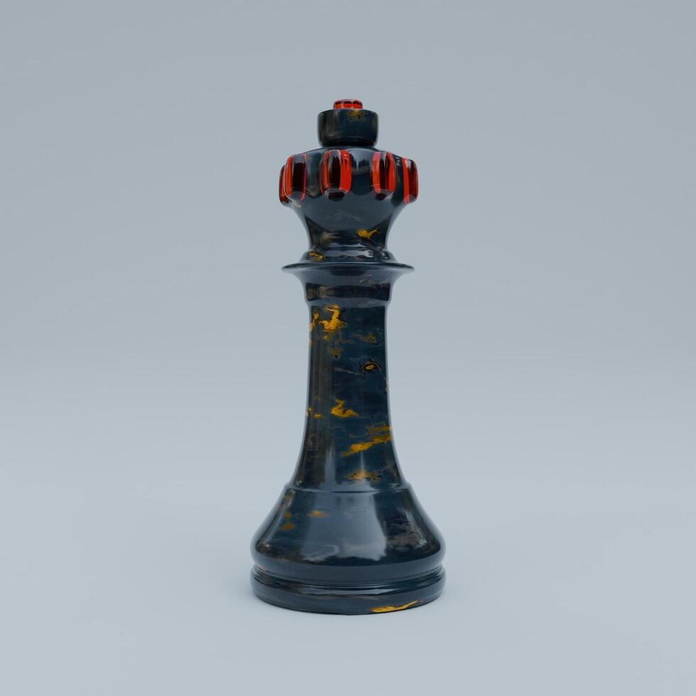 A black and red chess piece on a gray background photo