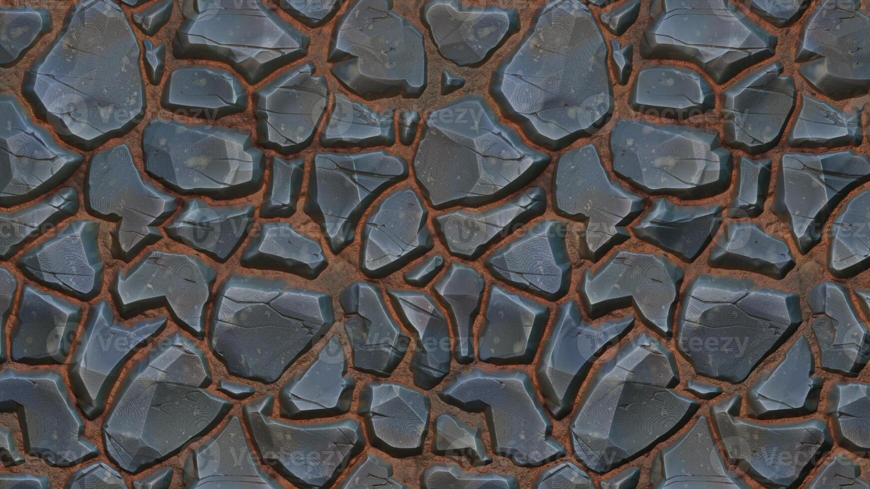 A stone wall with many different shapes photo