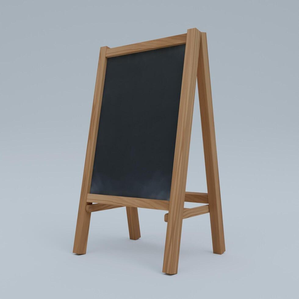 A blackboard with a chalkboard on a wooden stand photo
