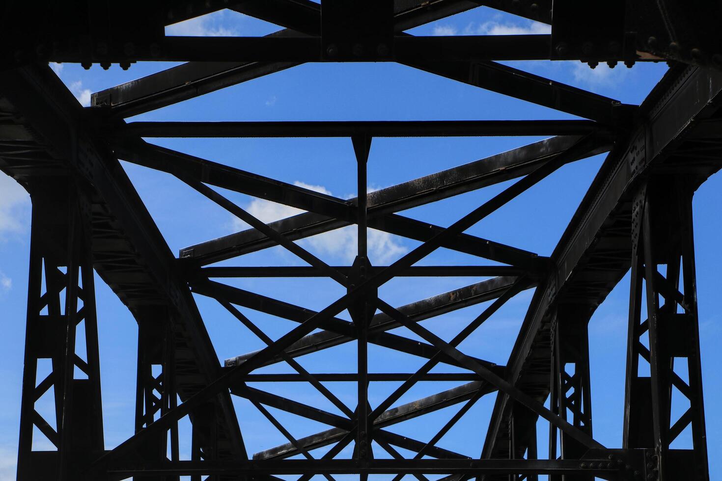 Kaleidoscope abstract photograph of a railway bridge photo