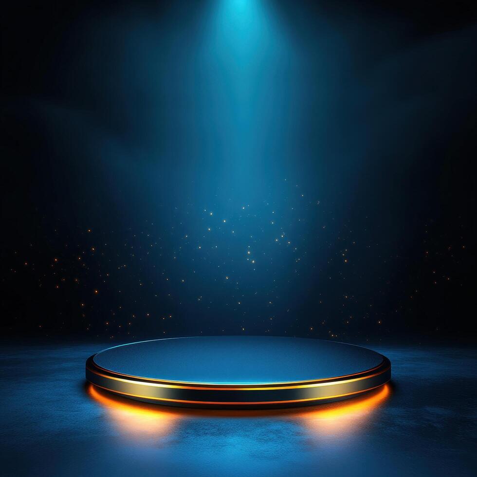 An empty podium with a spotlight on it photo
